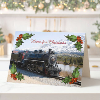 Home on the Train for Christmas Card