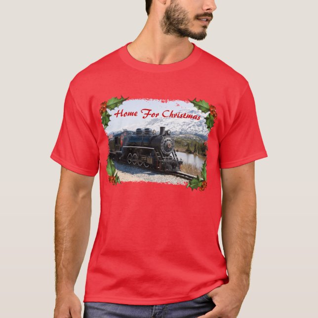Home on the Train for Christmas Men's Shirt (Front)