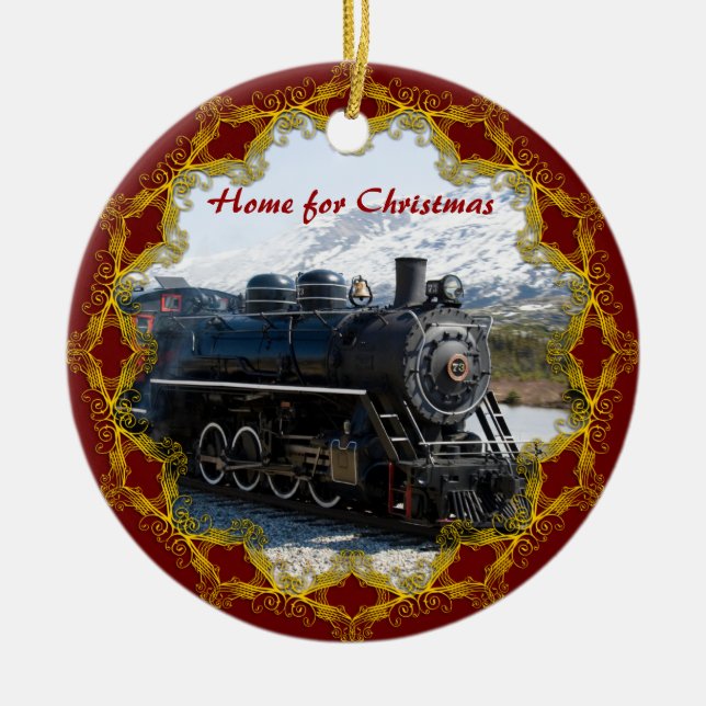 Home on the Train for Christmas Ornament (Front)