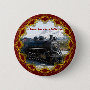 Home on the Train for the Holidays Button