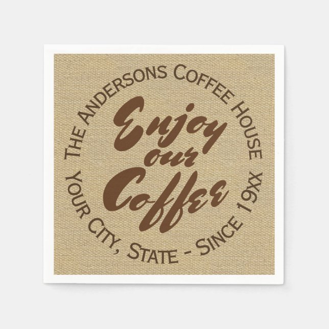 Home or Business Coffee Shop Napkin (Front)