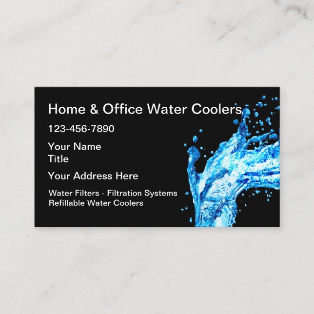 Home Or Office Water Cooler Service Business Card (Front)