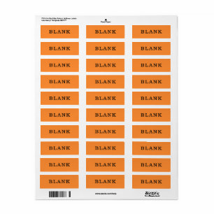Home Organization Blank Orange Custom Labels