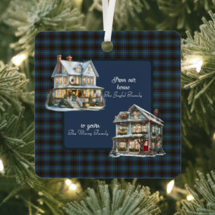 Home Original Scottish Tartan Christmas Metal Tree Decoration