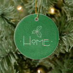 HOME Ornament, WITH PERSONALIZED MESSAGE ON BACK  Ceramic Tree Decoration<br><div class="desc">This was hand painted and hand lettered by me. I hope it brings you HOME this holiday season! TO EDIT PERSONALIZATION on BACK of ornament: Click “EDIT THIS DESIGN” On the left hand side of the screen, make sure the LAYERS tab is selected. Under Layers, select the carat (down arrow)...</div>