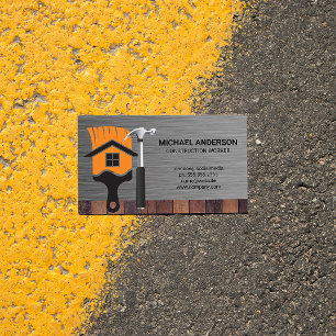 Home Paint Brush Hammer Builder Construction Business Card