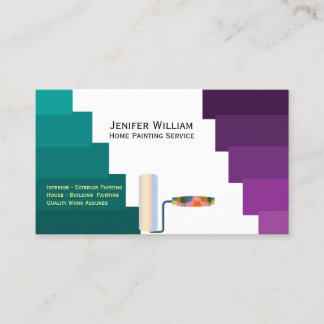 Home Painting Service Purple & green Colour Painte Business Card