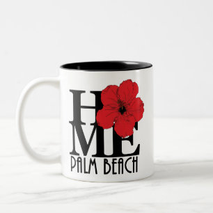 HOME Palm Beach Red Hibiscus Two-Tone Coffee Mug