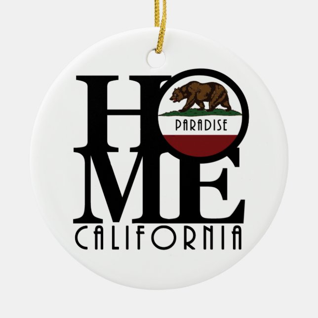 HOME Paradise California Ceramic Tree Decoration (Front)
