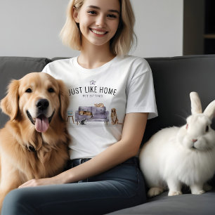 Home Pet Sitting Watercolor Cosy Home Purple Couch T-Shirt