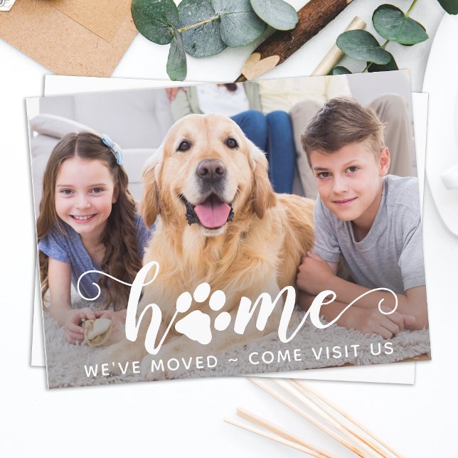 Home Photo We've Moved Dog Pet Moving Announcement Postcard (Creator Uploaded)