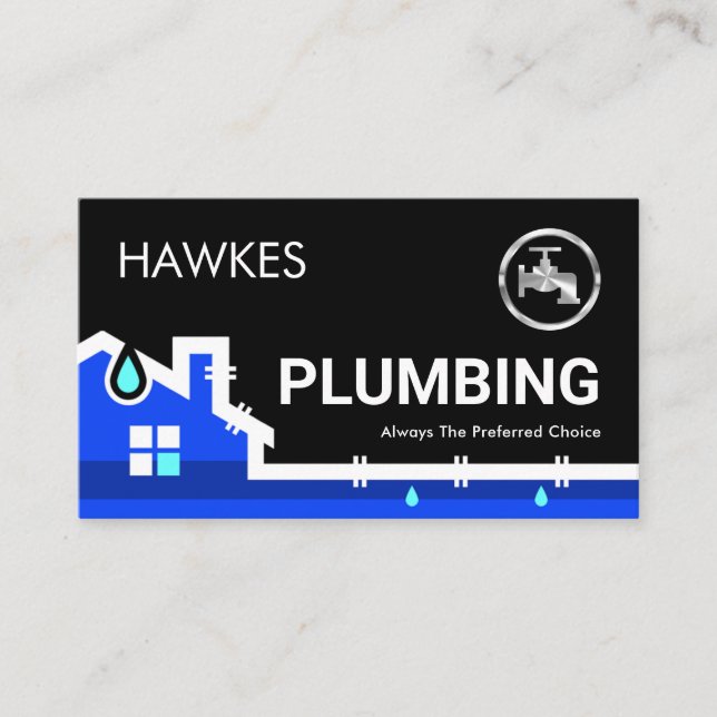 Home Pipe Frame Leaking Business Card (Front)
