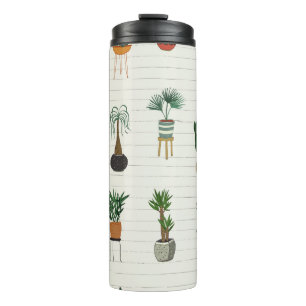 Home Plants: Hand Drawn Seamless Interior Thermal Tumbler