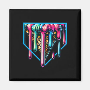 Home Plate Drip - Ice Cream Softll And Sell Magnet