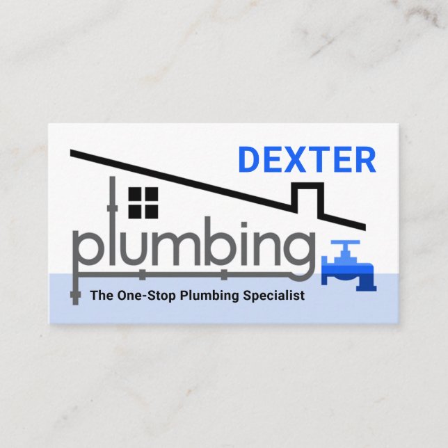 Home Plumbing Faucet Pipeline Plumber Service Business Card (Front)