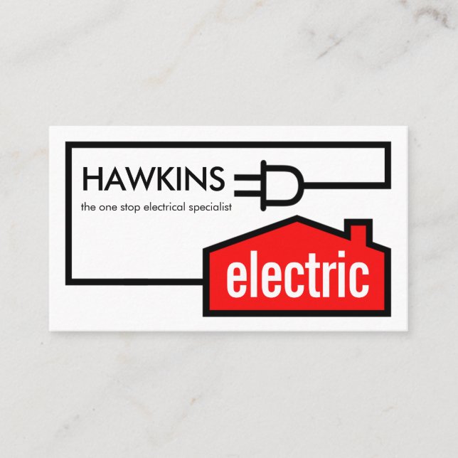 Home Power Plug Electrical Circuit Business Card (Front)