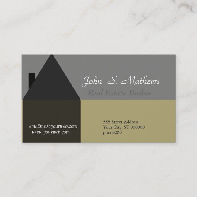Home Professional Realtor Black Grey Business Card (Front)