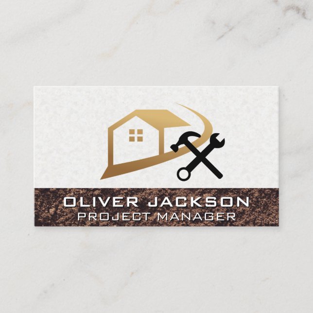 Home Property Logo | Construction Tools Business Card (Front)