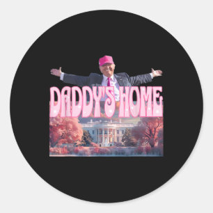 Home Real Donald Pink Preppy Edgy Good Man Trump  Classic Round Sticker