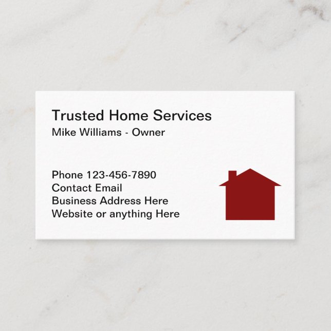 Home Real Estate Business Cards (Front)