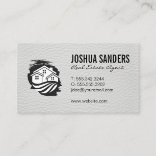 Home Real Estate   Investor   Leather Trim Business Card