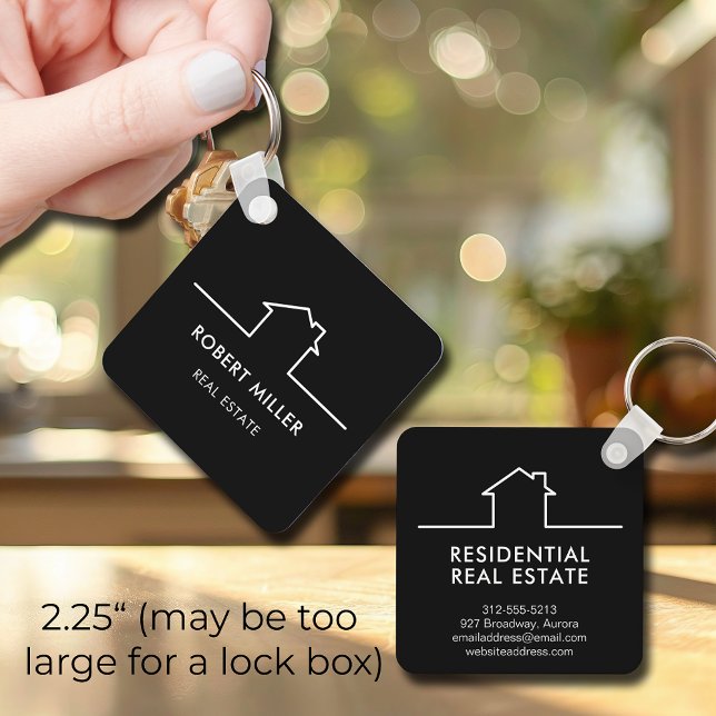 Home Real Estate Realtor Promotional Key Ring (2.25" Home Real Estate Realtor Promotional Keychain (may be too large for a lock box))
