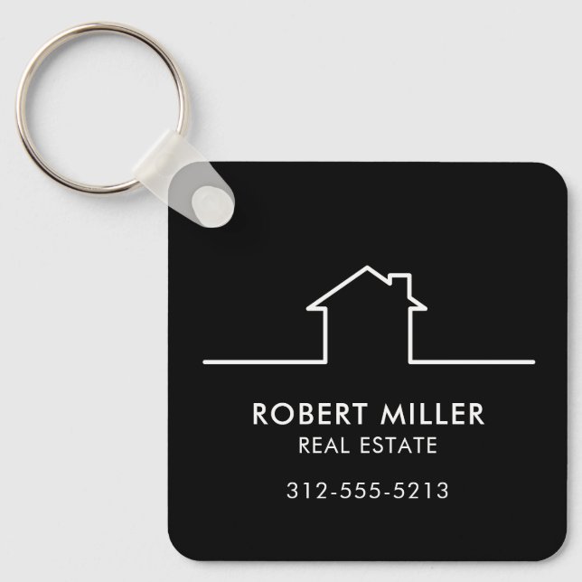 Home Real Estate Realtor Promotional QR Code Key Ring (Front)