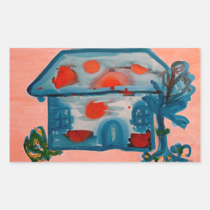home rectangle sticker