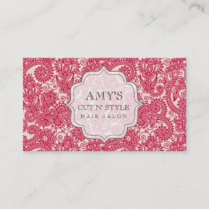 Home Red Salon Designer Hair Stylist Appointment Card