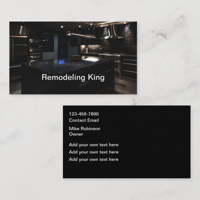 Home Remodeling And Construction Business Cards (Front/Back)