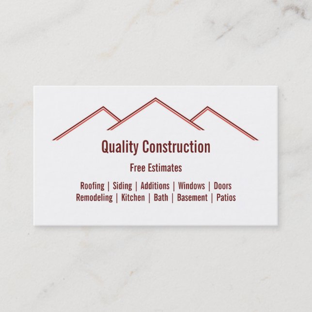 Home Remodeling / Construction Business Card (Front)