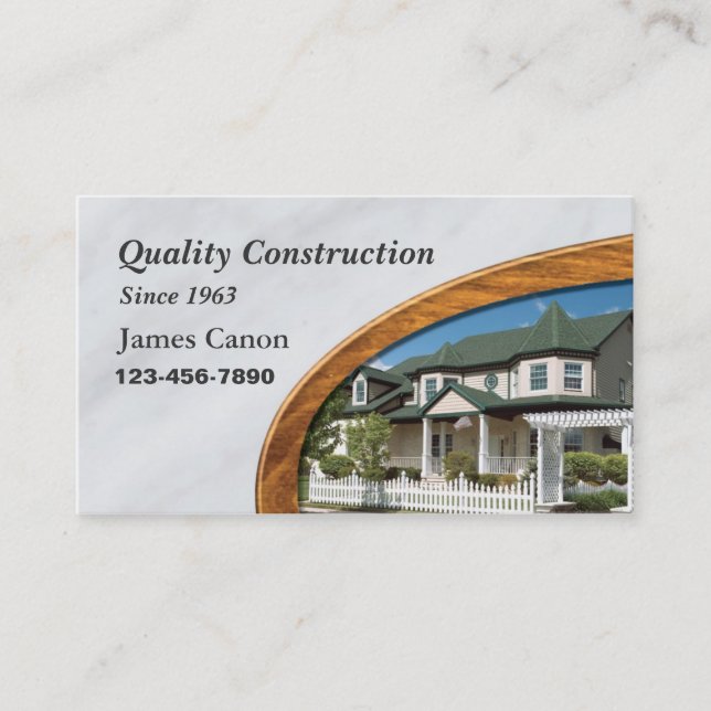 Home Remoldling or Construction Business Card (Front)