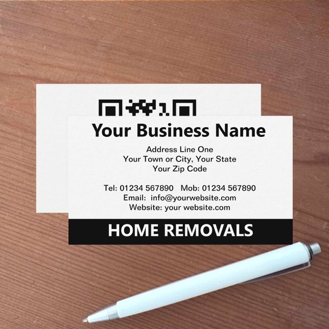 Home Removals QR Code Business Card (Creator Uploaded)