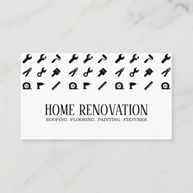 Home Renovation Construction Business Card (Front)