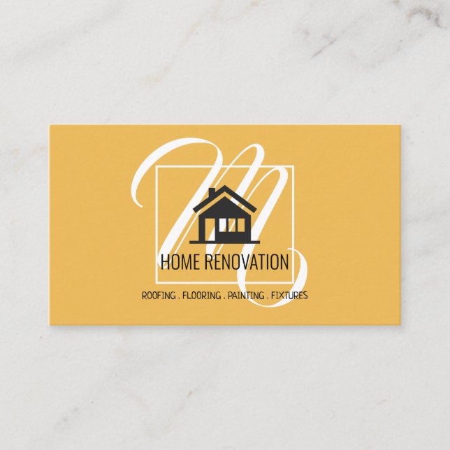 Home  Renovation Construction Business Card (Front)
