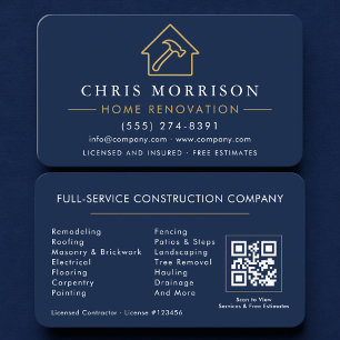 Home Renovation QR Code Professional Business Card