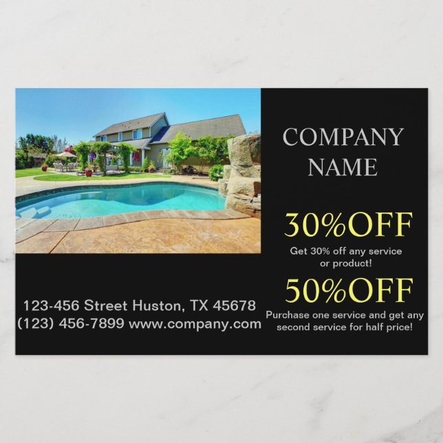 home renovation realtor pool maintenance flyer (Front)