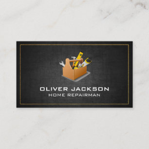 Home Renovations   Repairman Tool Box Business Card