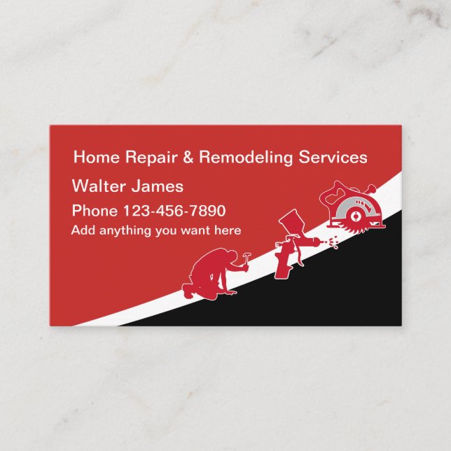 Home Repair And Maintenance Business Card (Front)
