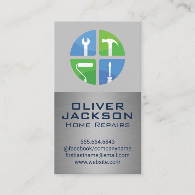 Home Repair and Renovations | Contractor Business Card (Front)