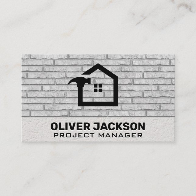 Home Repair | Brick Wall Background Business Card (Front)
