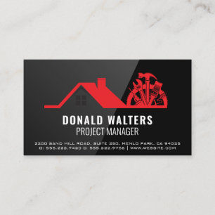 Home Repair Builds   Black Gloss Style Business Card