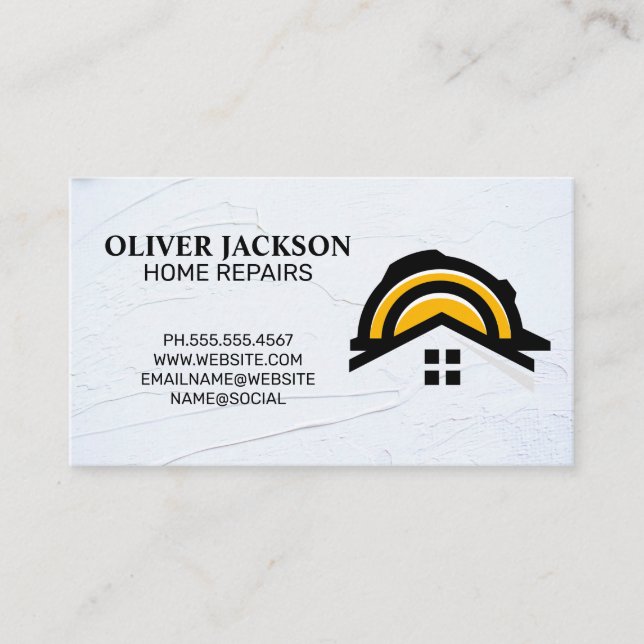 Home Repair |  Construction Hardhat Renovations Business Card (Front)