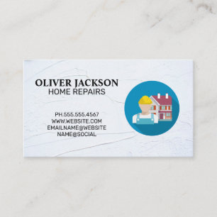 Home Repair Construction Worker Business Card