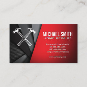Home Repair   Hammers Icon   Abstract Panels Business Card