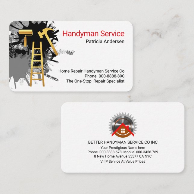 Home Repair Handyman Tools Business Card (Front/Back)