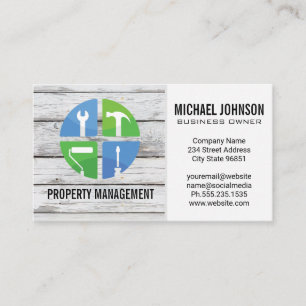 Home Repair Icons   Wood Business Card