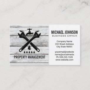 Home Repair Icons   Wood   Wrenches   Fix Business Card