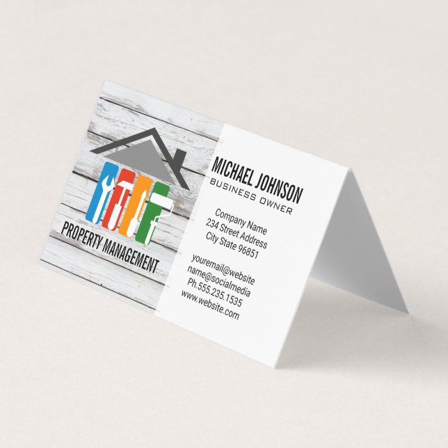 Home Repair Logo | General Contractor Business Card (Front)