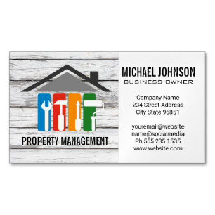 Home Repair Logo   General Contractor Magnetic Business Card